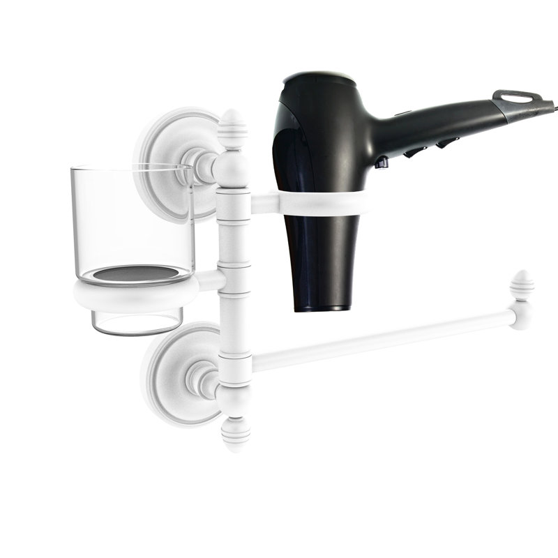 Support à coiffure/gobelet Alcott, Blanc mat