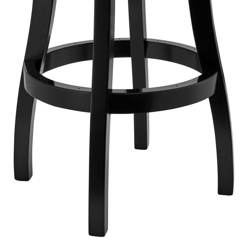 Tabouret de bar pivotant avec accoudoirs en bois et similicuir Shockley, Tabouret de bar (assise de 30 po de hauteur)