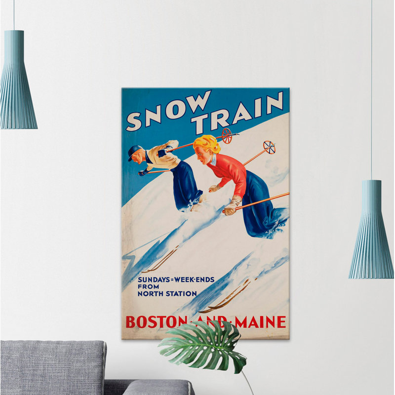 « snow training rétro », publicité sur toile tendue, H 18 po x l 12 po