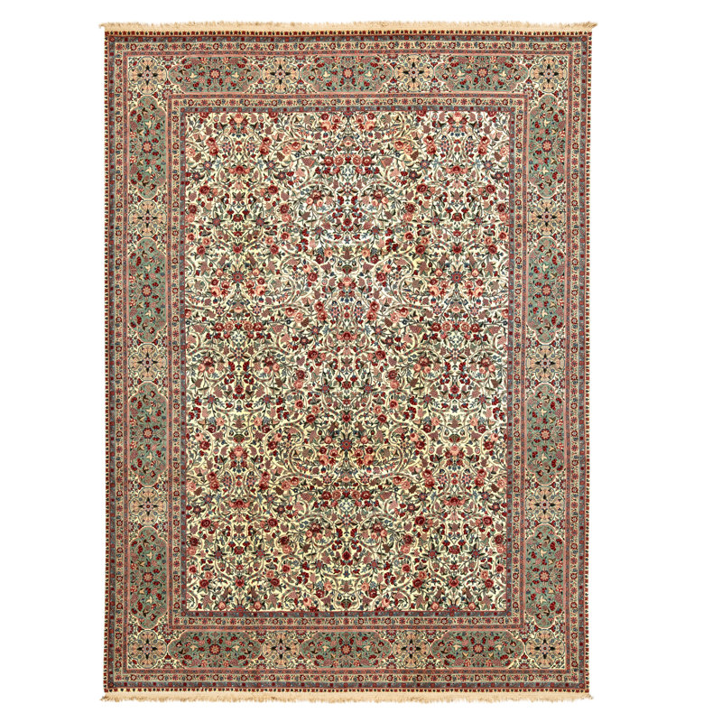 Tapis rectangulaire en laine noué à la main