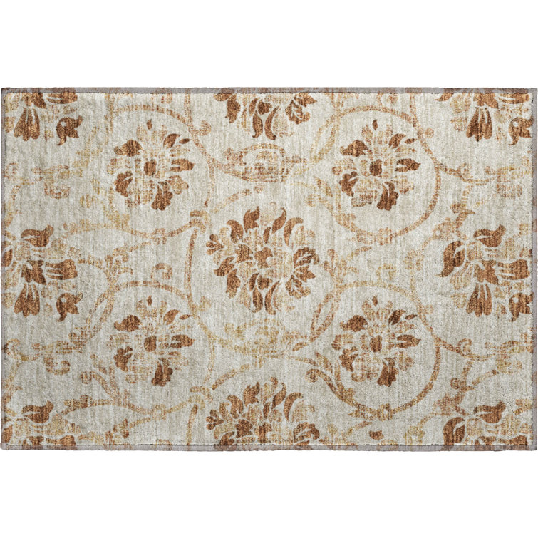 Premium Machine Washable Prisco Terracotta Rug