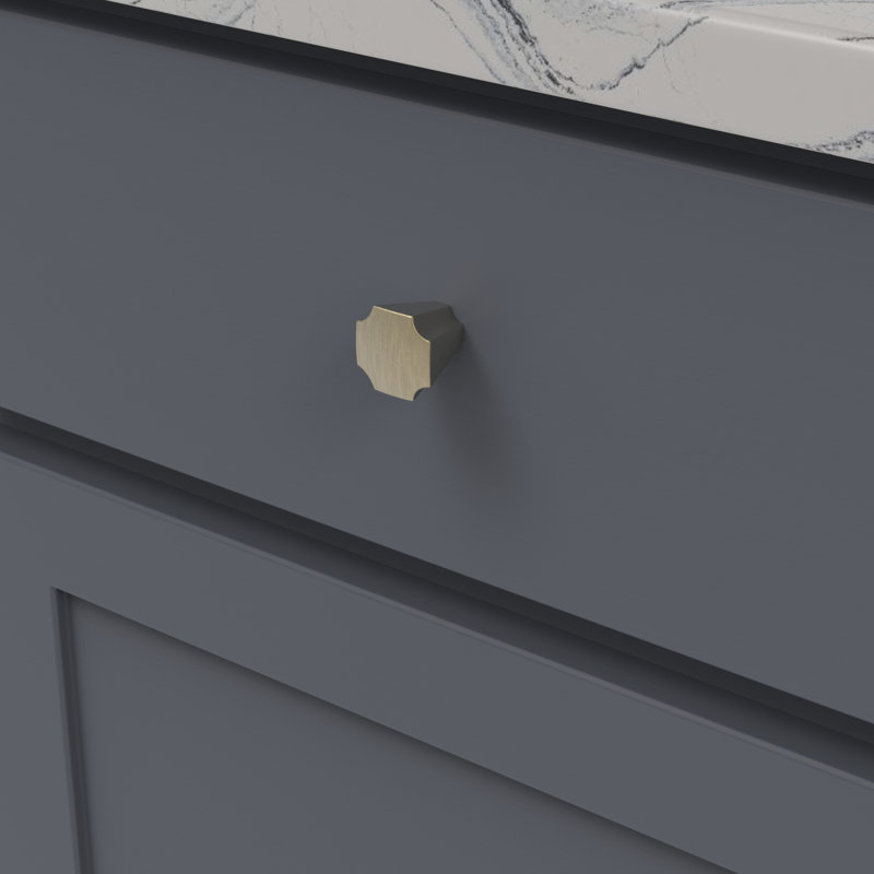 Monarch 1.13" x 1.13" Square Knob, Champagne Bronze