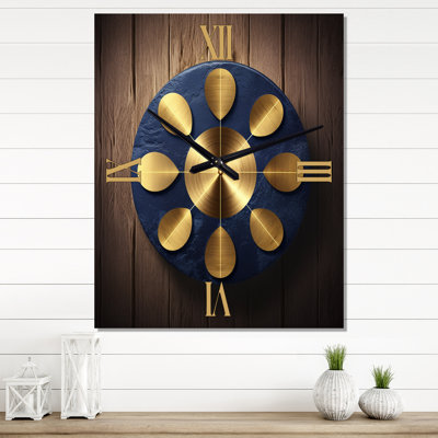 Sacramental Blue Sacred Geometry Seal II - Modern Geometric Wall Clock