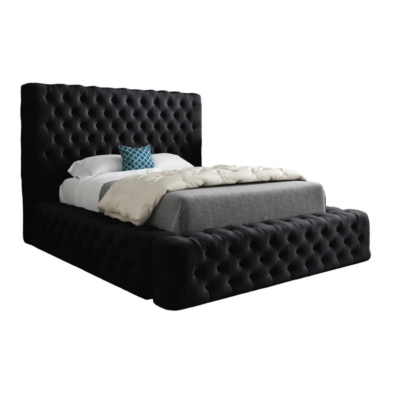 Aldon Upholstered Bed, Small Single (2'6), Black