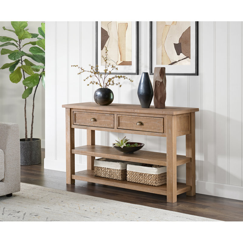 Holliman 50'' Solid Wood Console Table, Driftwood