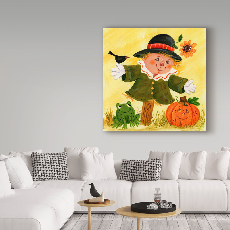 «A Scarecrow and Friends», art sur toile, H 14 po x l 14 po x P 2 po