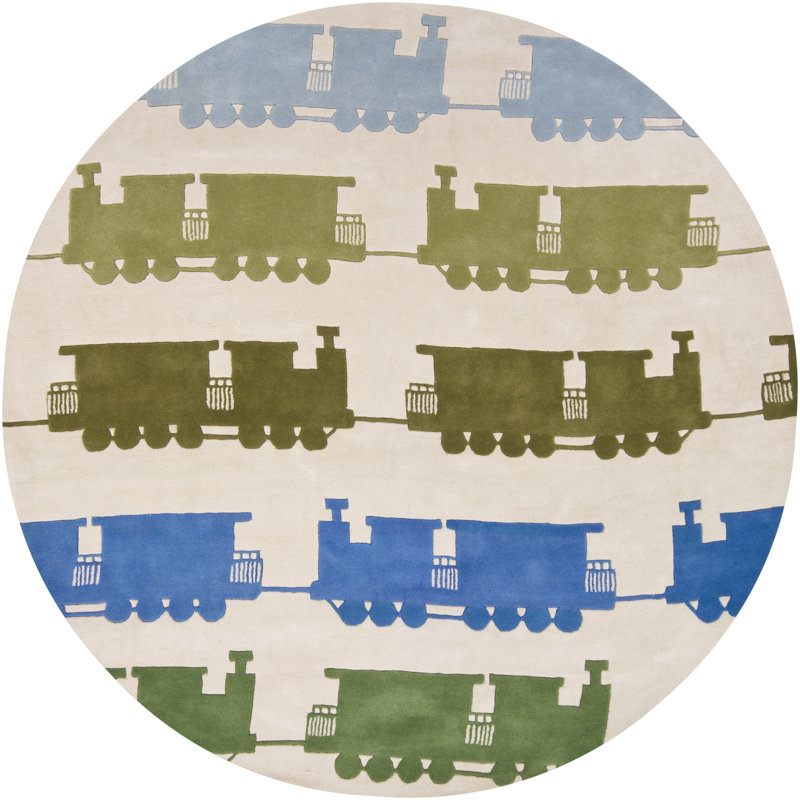Kirkbride Abstract Hand-Tufted Wool Rug, Round 7'9"