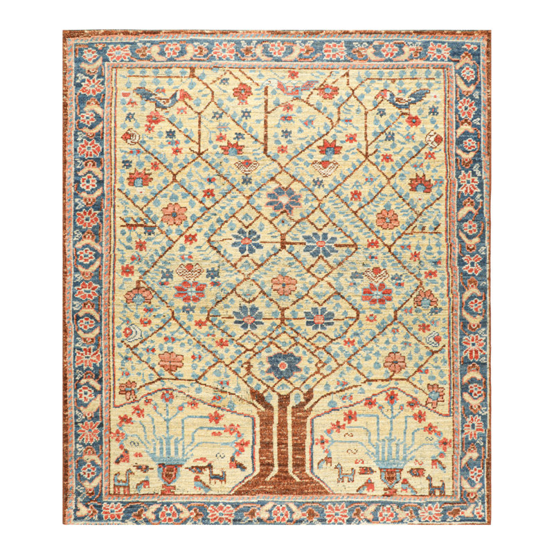 Rug & Kilim’S  Bakhtiari Style Rug In Beige With Colorful Floral Patterns, Runner 3' x 12'