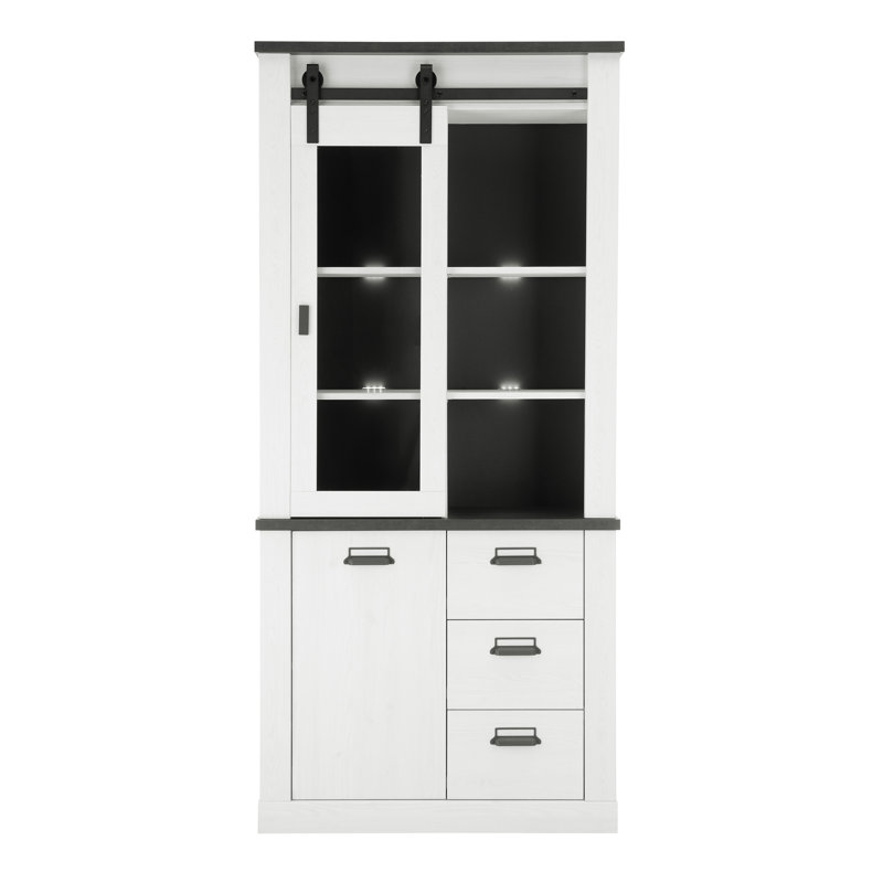 Jackeline China Cabinet with Lighting, White