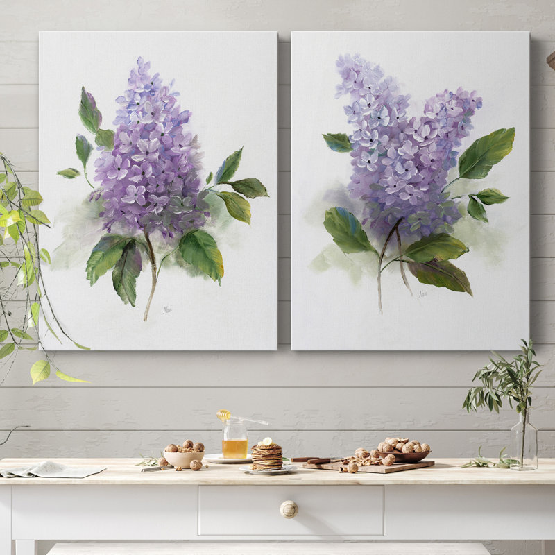 Lilac Romance I - 2 Piece Print, 20" H x 32" W, Wrapped Canvas, No Frame