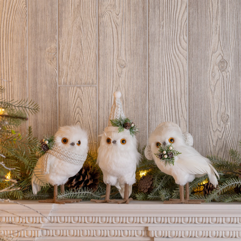 Figurines hibou d'hiver