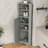 Emanuelli Triangle Freestanding Bathroom Corner Cabinet with Rhombus Pattern Doors and Adjustable Shelves-1257541031