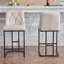 Ensemble de 2 tabourets de bar rembourrés modernes avec dossier capitonné, chaise à hauteur de comptoir avec structure en métal robuste, siège rembourré confortable pour la cuisine, le bar ou la salle à manger