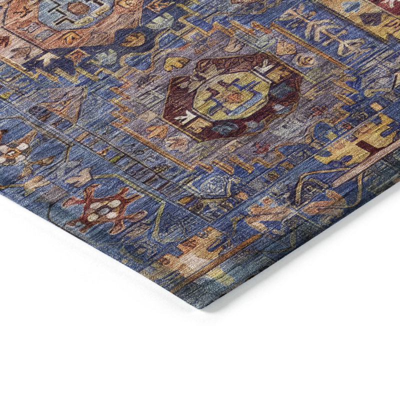 Tapis intérieur / extérieur lavable à la machine Xhevrie, Rectangle 5 pi x 7 pi 6 po