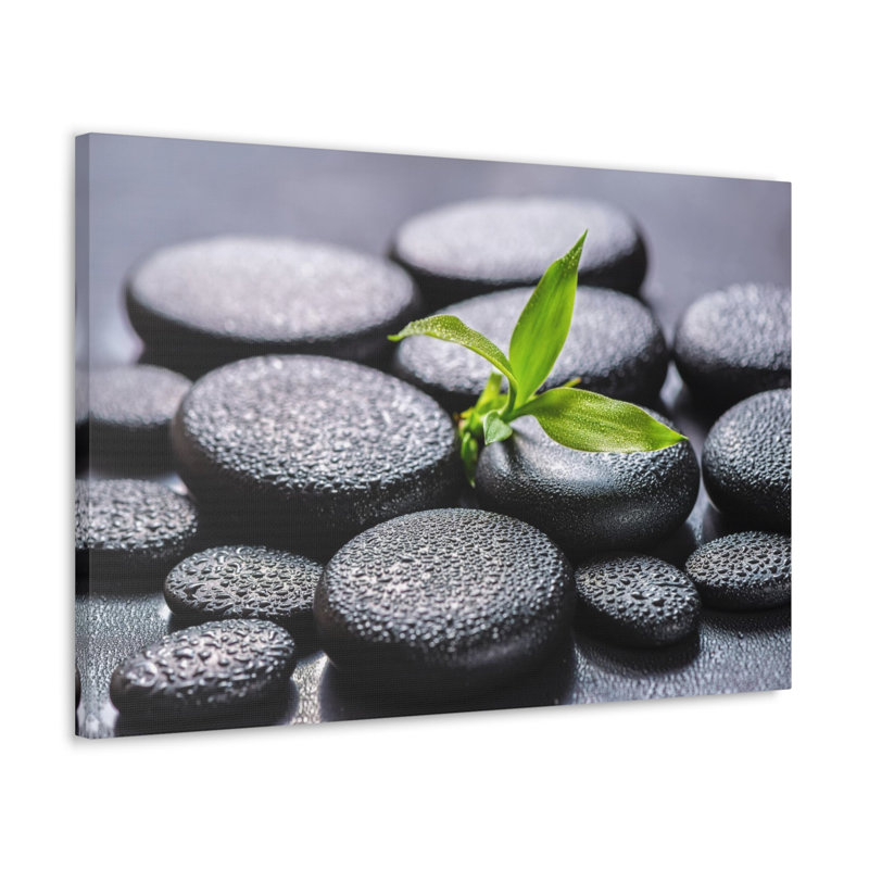 «Bamboo on Zen Stones Forest Floral Nature», photographie sur toile, H 24 po x l 18 po x P 1,25 po