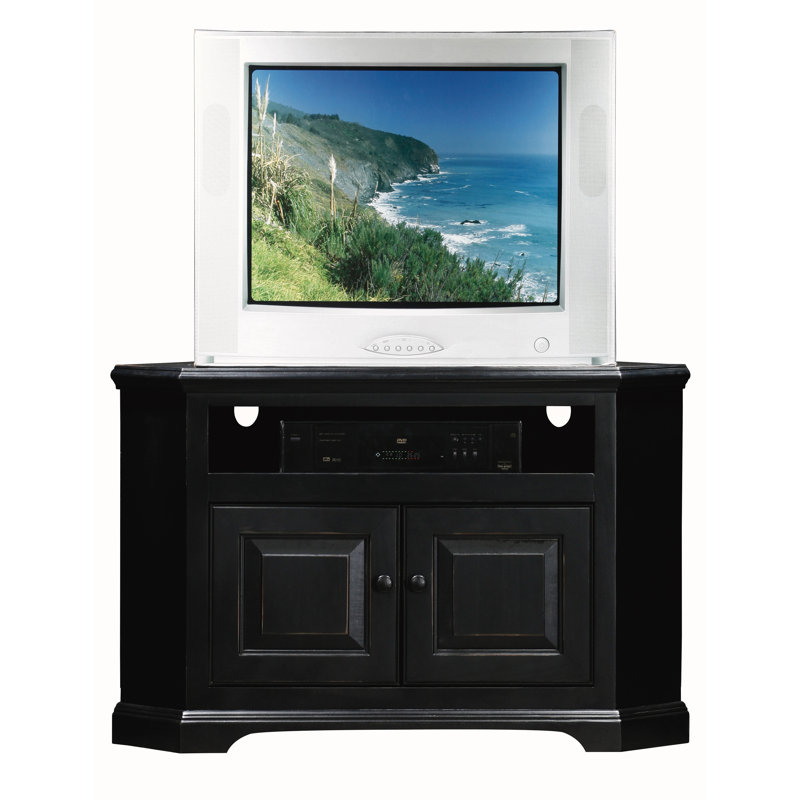 Wentzel Unfinished TV Stand for TVs up to 43", Black, Wood