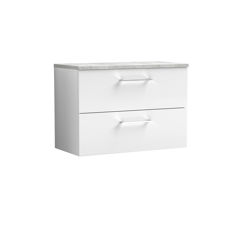 Arno 805cm Single Bathroom Vanity Base Only, Gloss White