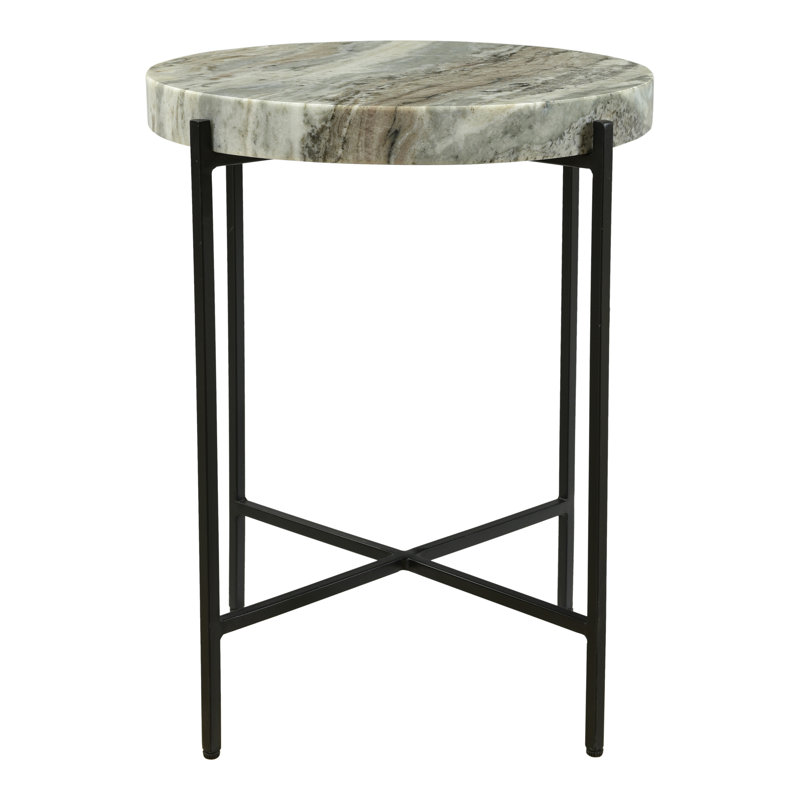 Cirque Marble End Table, Light Brown
