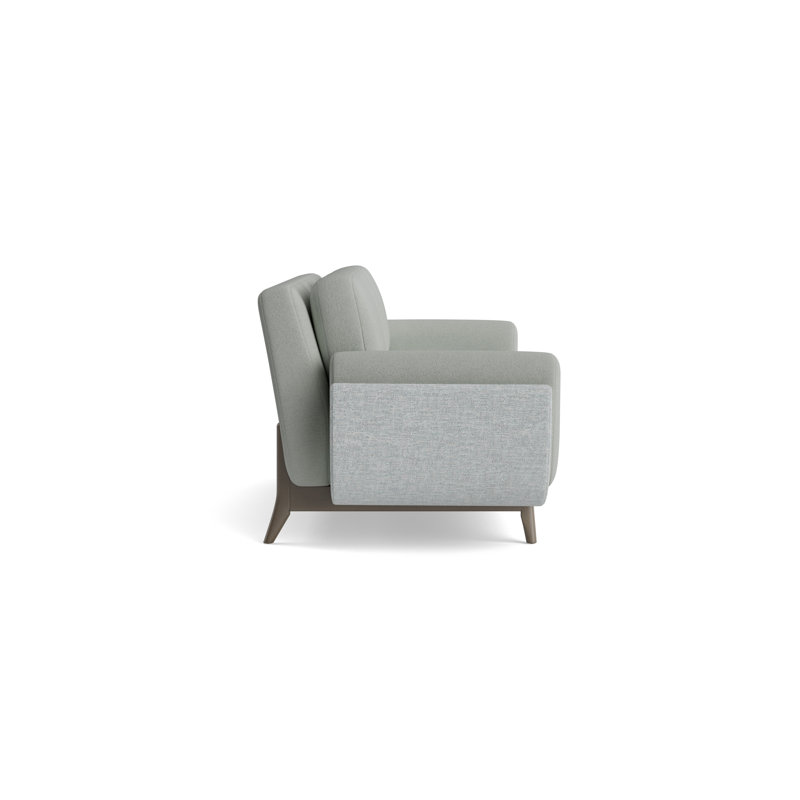 Regatta 100 Sofa, Boucle-Mineral Green/Textured Slub Weave-Sky Blue, Driftwood