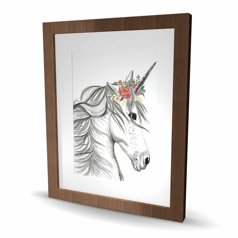 Magic Unicorn - Reproduction d'art encadrée pour chambre d'enfant