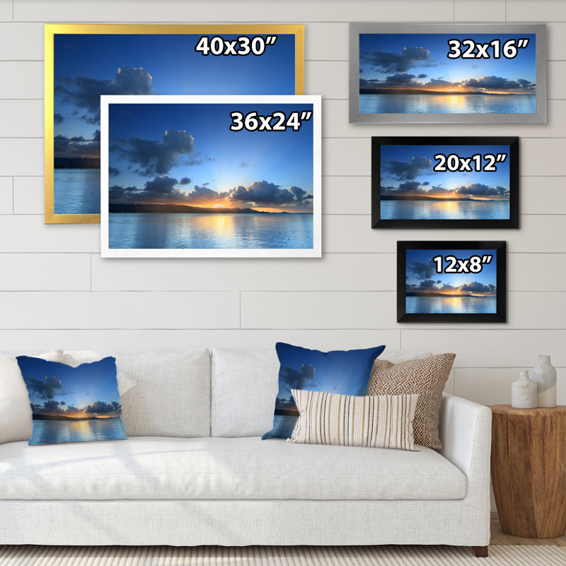 «Panoramic Dramatic Tropical Sunset Sky», reproduction sur toile, Cadre d'angle fermé noir, H 8 po x l 12 po x P 1 po