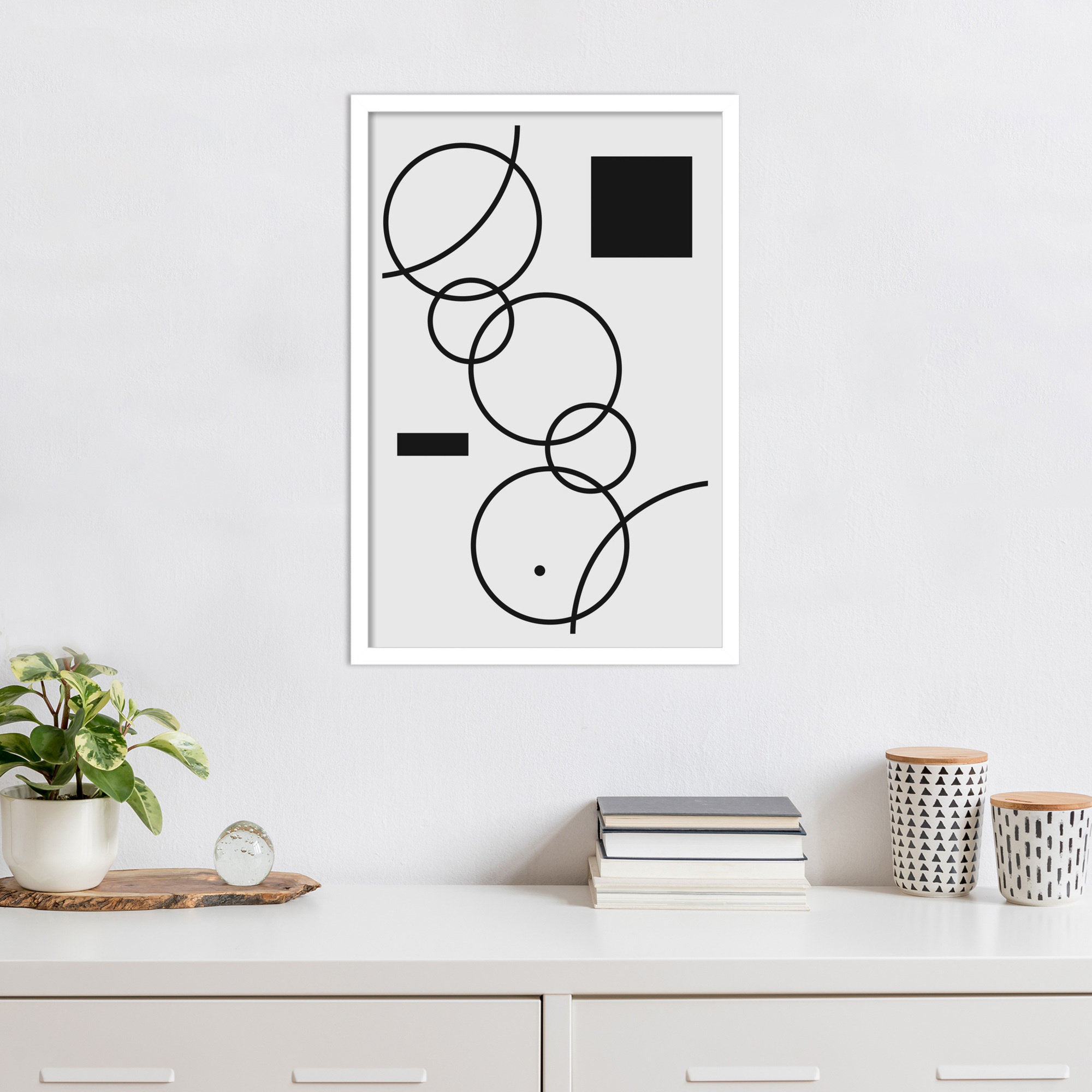 Minimal Shapes No 1 by Jay Stanley, 25" H x 17" W x 1" D, White