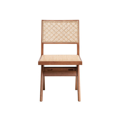 & Natural Finish Side Chair (2) - Transform Your Outdoor Gathering Space 2pcs Chairs For Outdoor, Touch, Built With Rubberwood Plywood, Geometric Weave Accents, 22.6 In. D X 17.53 W 31.26 H