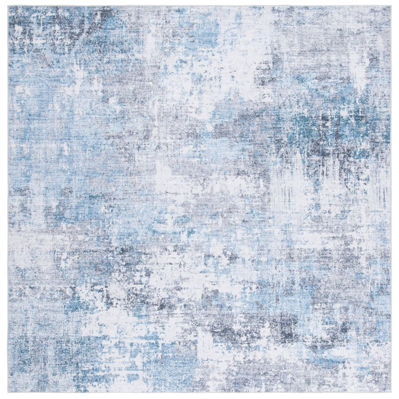 Tamani Monica Performance Machine Washable Abstract Rug, Square 6'