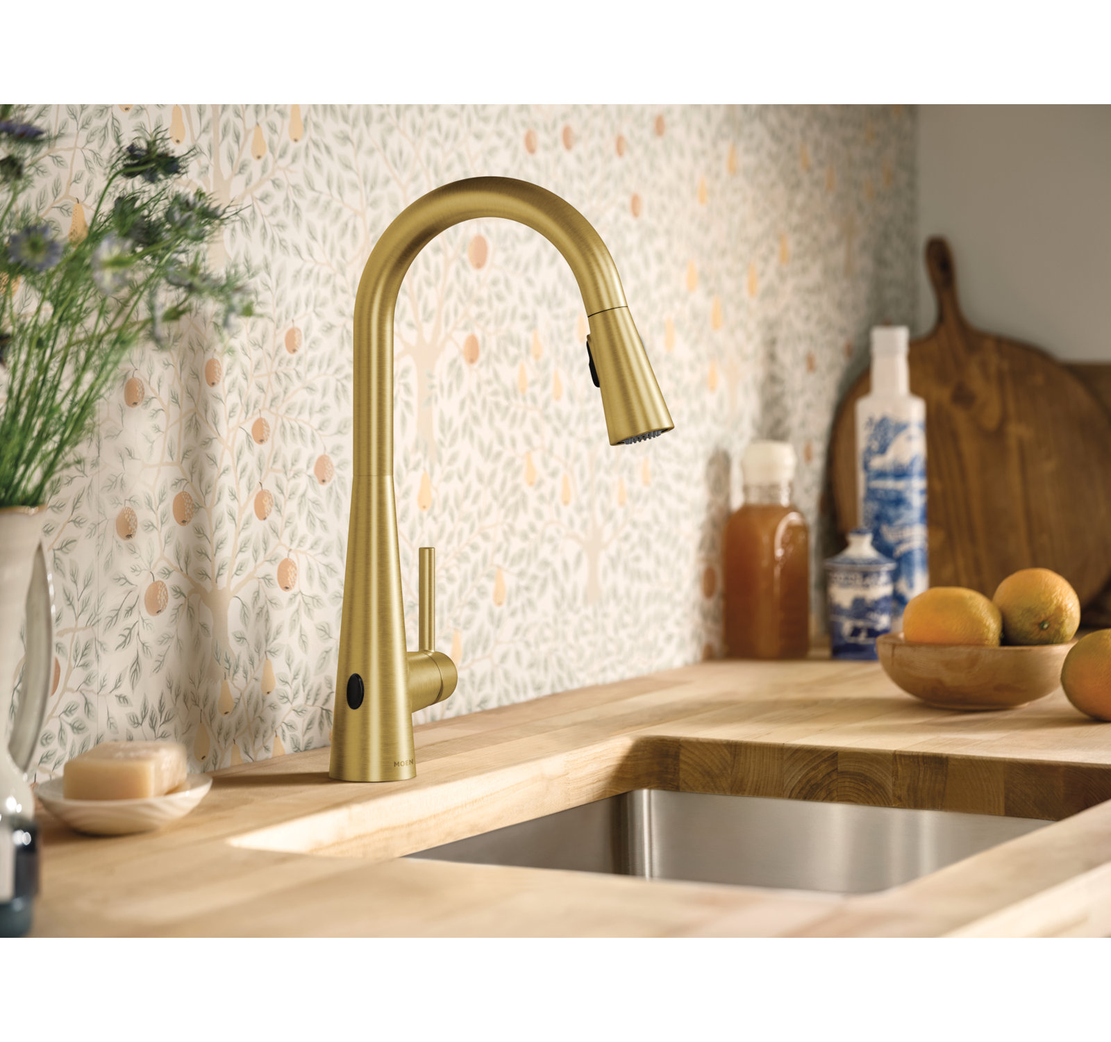 Moen Sleek MotionSense Pull-Down Faucet, Brushed Gold