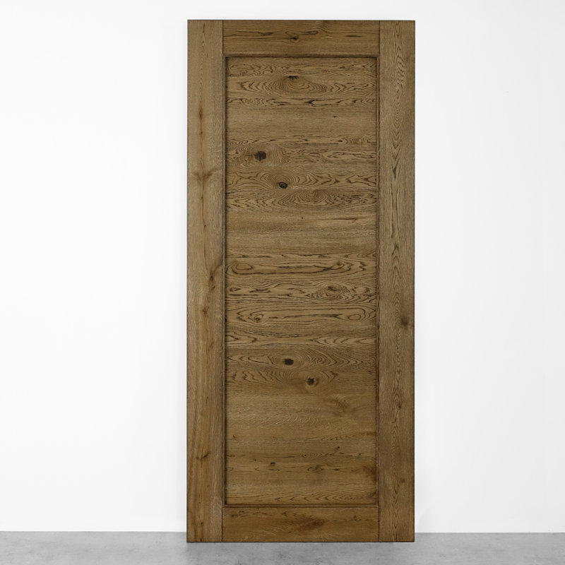 Morosco Oak Wood Sliding Barn Door Rustic, 100 cm x 210 cm, Brown Oil