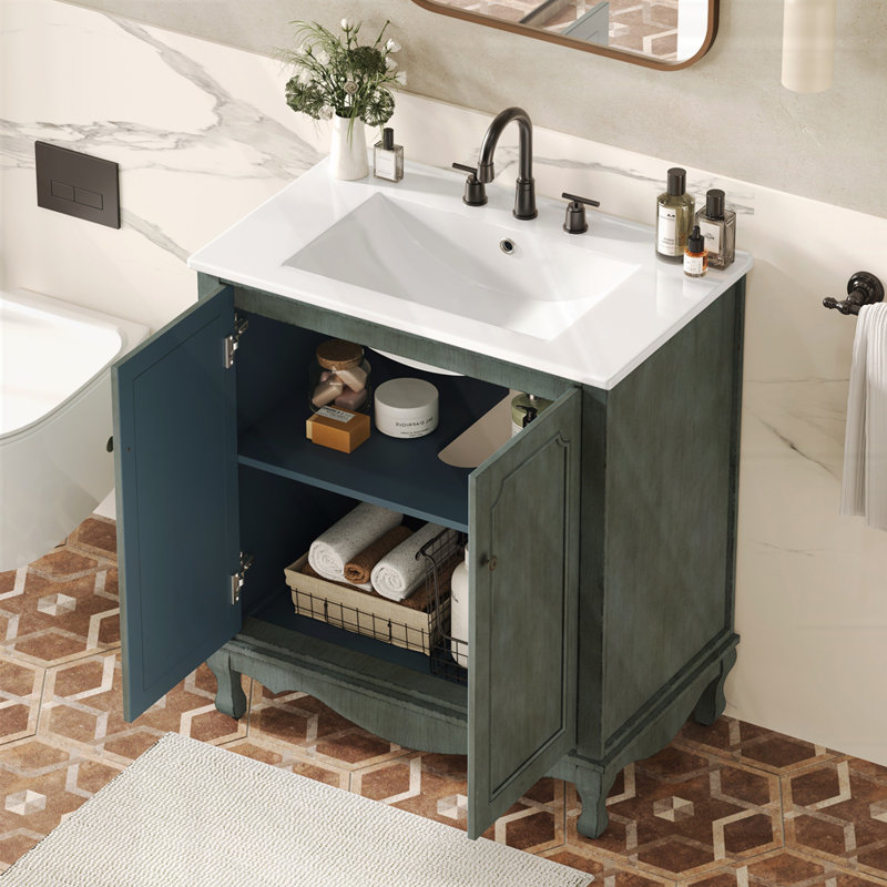 Bathroom Vanity with Rectangle Ceramic Sink