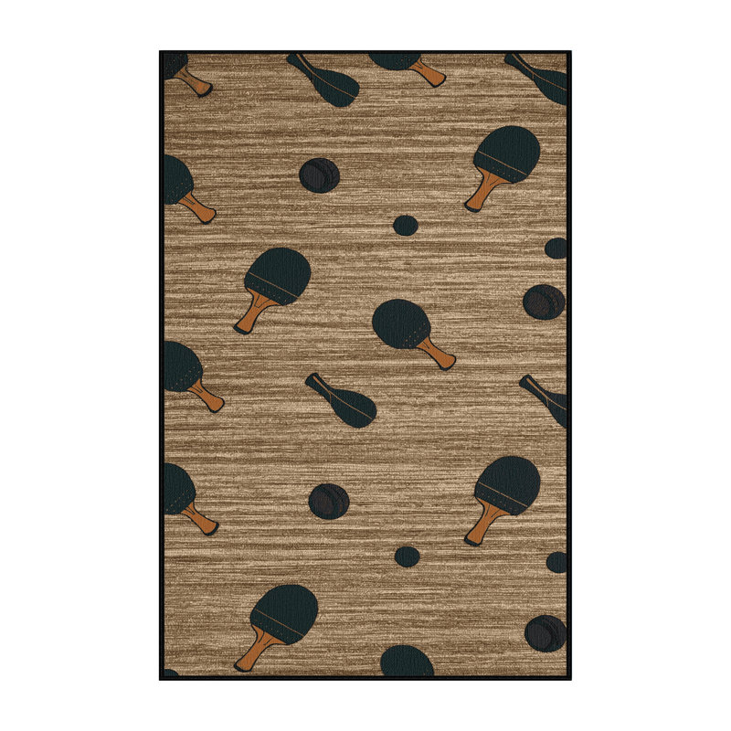 Washable Table Tennis Sports Area Rug, Rectangle 5' x 7'