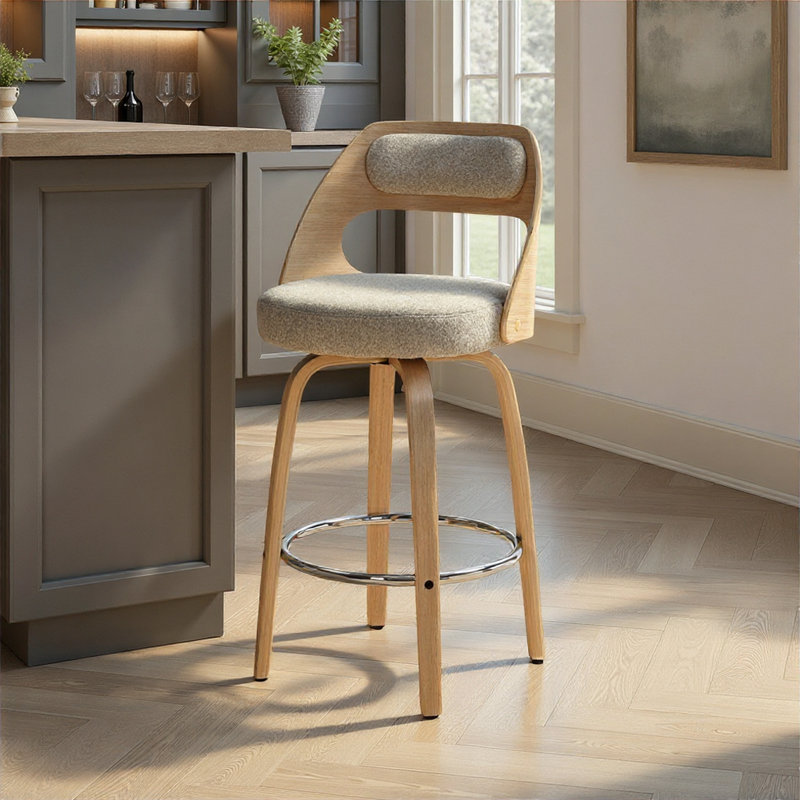 Swivel Upholstered Counter Stool, 77cm