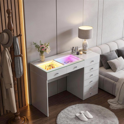 Makeup Vanity Desk With Lights Rgb Led