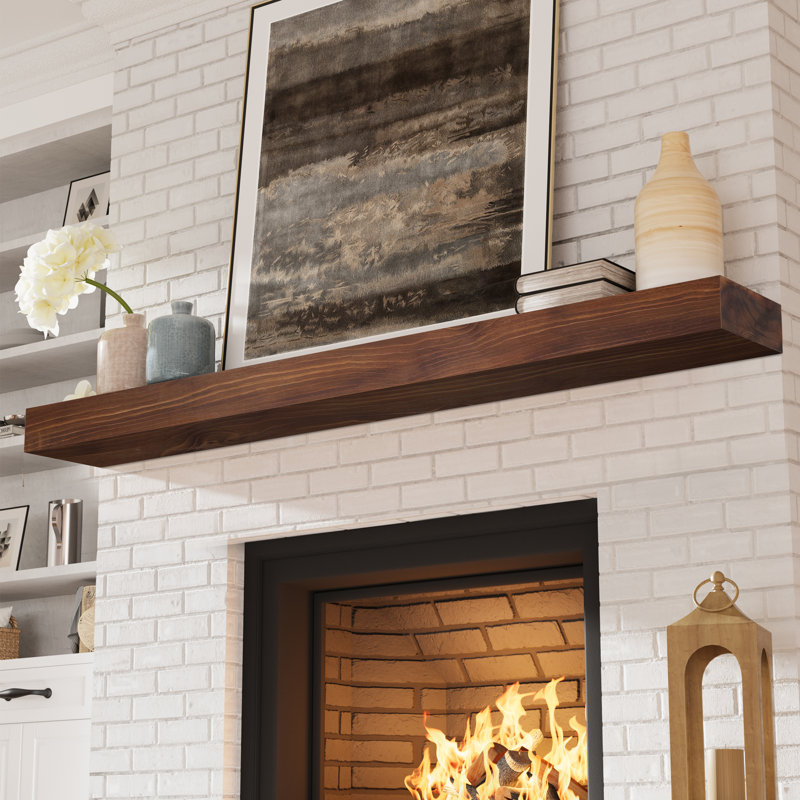 Fireplace Mantel, 72, Brown Wood