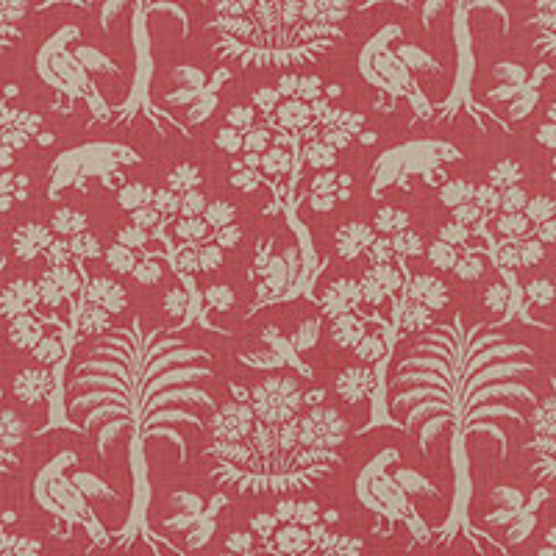 Tissu Woodland Silhouette, Rhubarbe