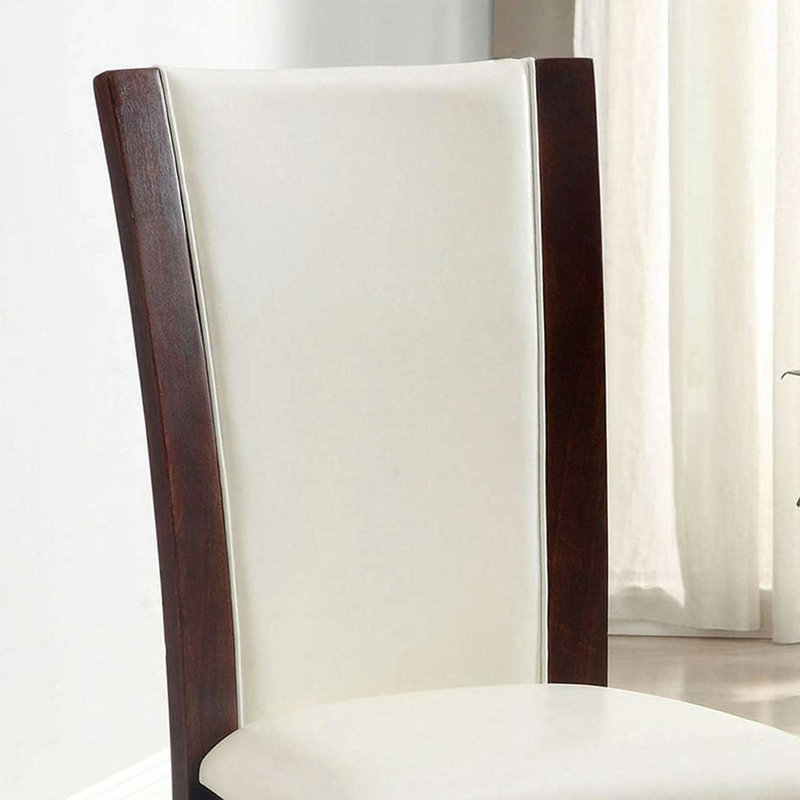 2 chaises d'appoint de salle à manger, style contemporain, bois de cerisier foncé, style blanc, 2 pièces, finition, assise, solide