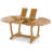 Oval Teak Solid Wood Extendable Outdoor Dining Table Umbrella Hole , 74.5 " W 51 " D