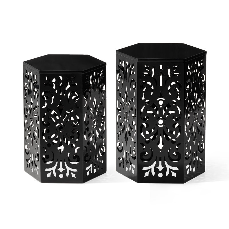 Tabouret d'appoint ou support à fleurs ou table d'appoint Loiret, Noir
