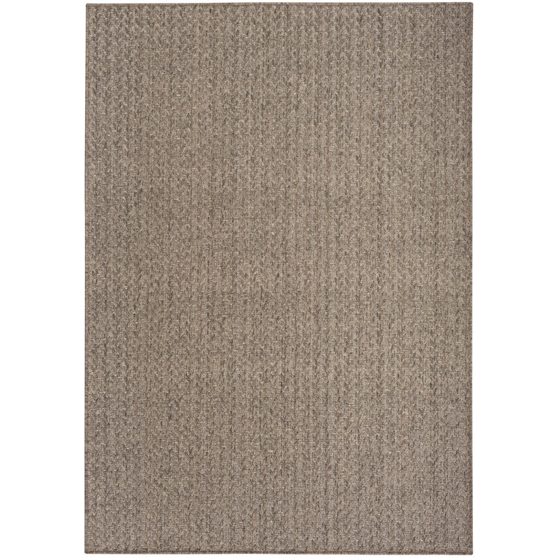 Cantara Chevron Indoor/Outdoor Area Rug, Brown, Rectangle 5'3" x 7'