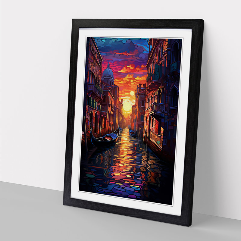 Venice Tachisme - Single Picture Frame Print on Wood
