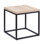 Table de bout carrée en bois massif avec base en métal