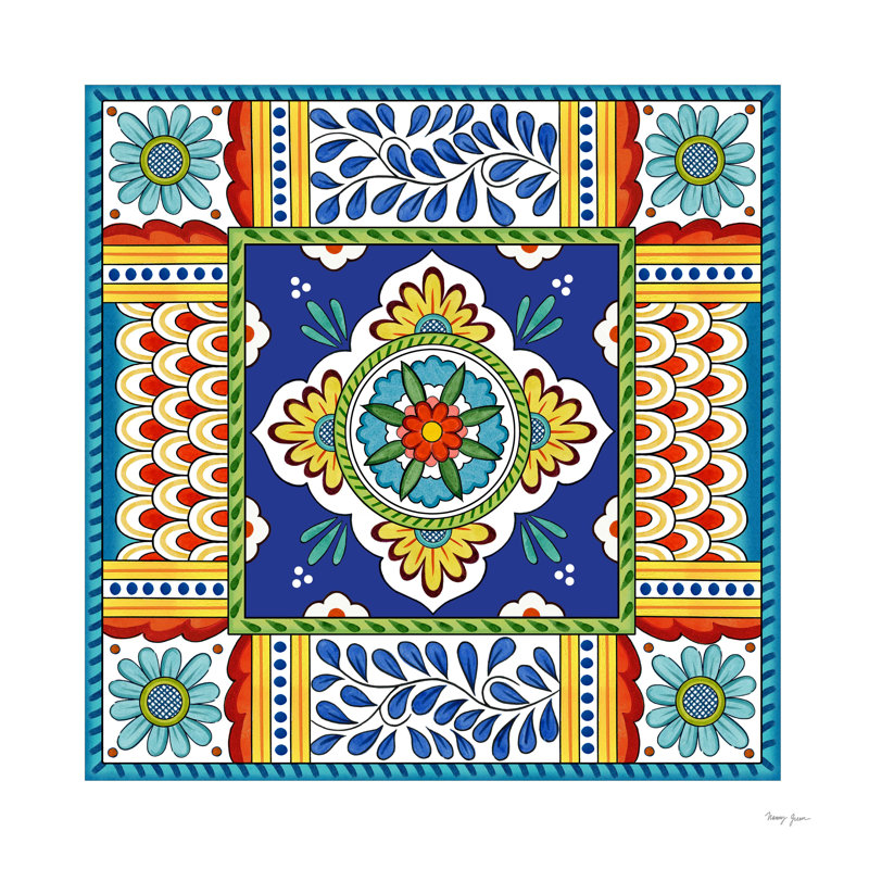 "Seville IV" par Nancy Green, reproduction d'art sur toile tendue, H 30 po x l 30 po, Toile avec cadre noyer, Non