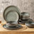 Circle 12 Piece Stoneware Dinnerware Set, Service for 4-1685024224