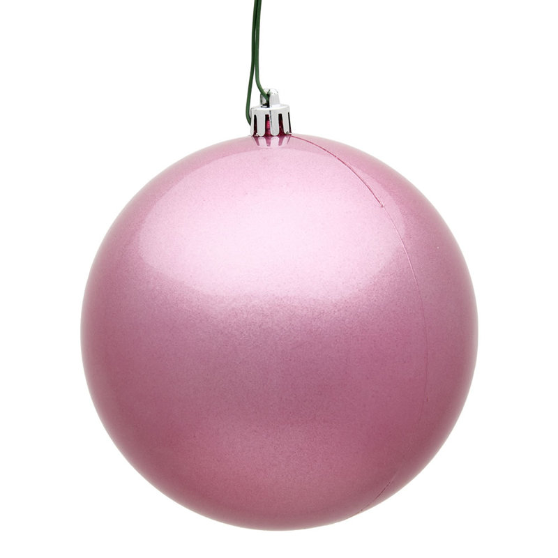 Ornement boule des Fêtes seulement, Rose, H 4 po x l 4 po x P 4 po