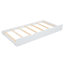 Lit plateforme double en bois avec tête de lit et lit gigogne simple, blanc-440413955
