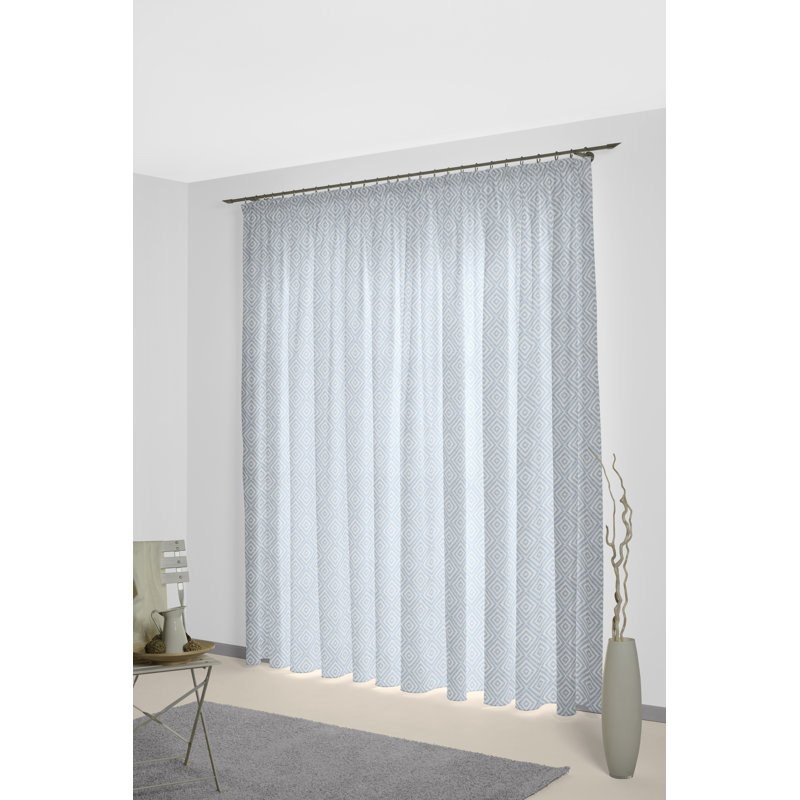 Abha Room Darkening Curtains Single Panel, Blue, 225cm H x 132cm W