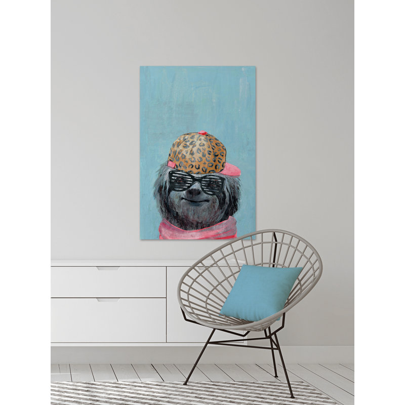 «Hipster Sloth», reproduction d'art sur toile tendue, H 24 po x l 16 po x P 1,5 po