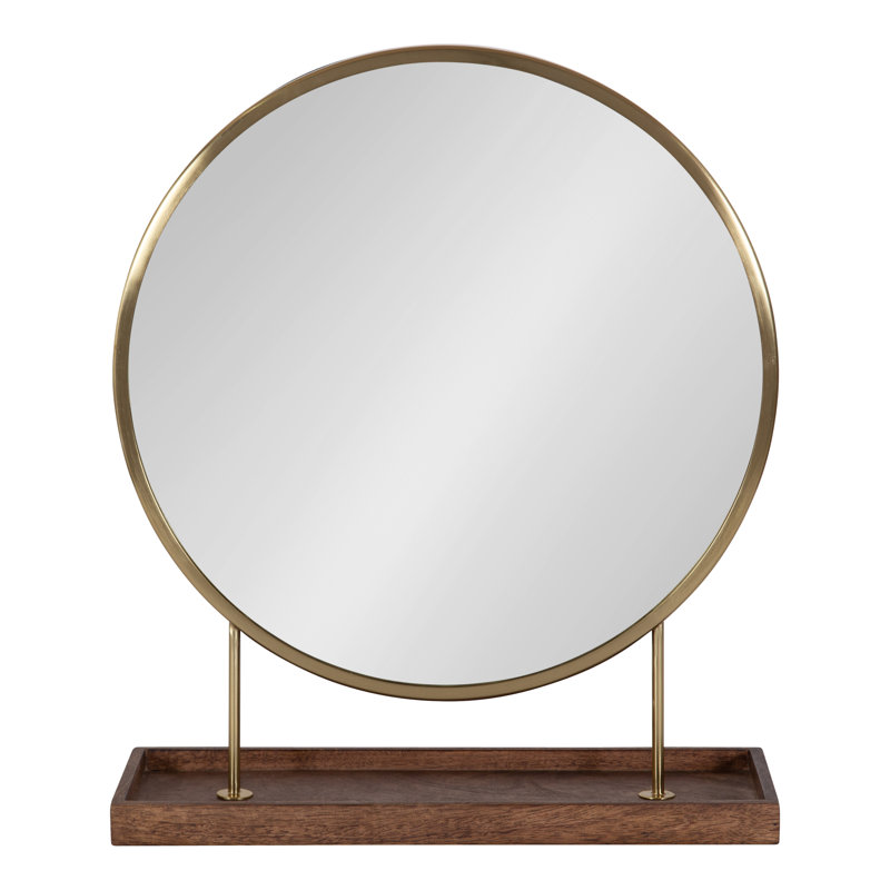 Miroir d'appoint Abdul-Malik, Doré / Brun