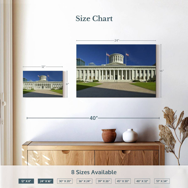 Ohio Statehouse, 8" H x 12" W